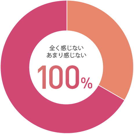 全く感じない あまり感じない 100%